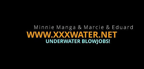  Minnie Manga and Marcie blow huge cock in the pool